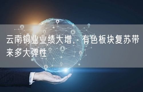 云南铜业业绩大增，有色板块复苏带来多大弹性