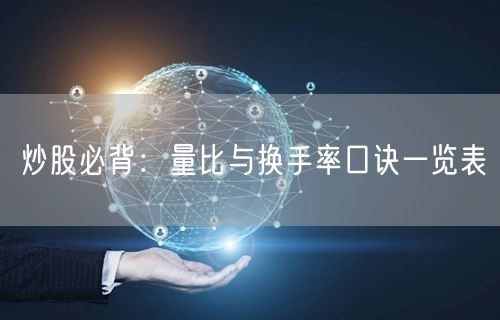 炒股必背：量比与换手率口诀一览表